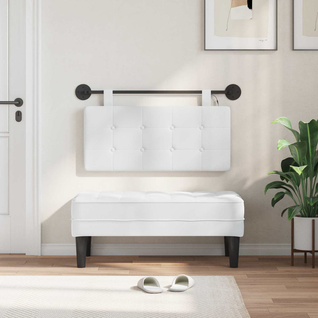 Hängendes Kopfteil Mit LED Licht Weiß Stoff