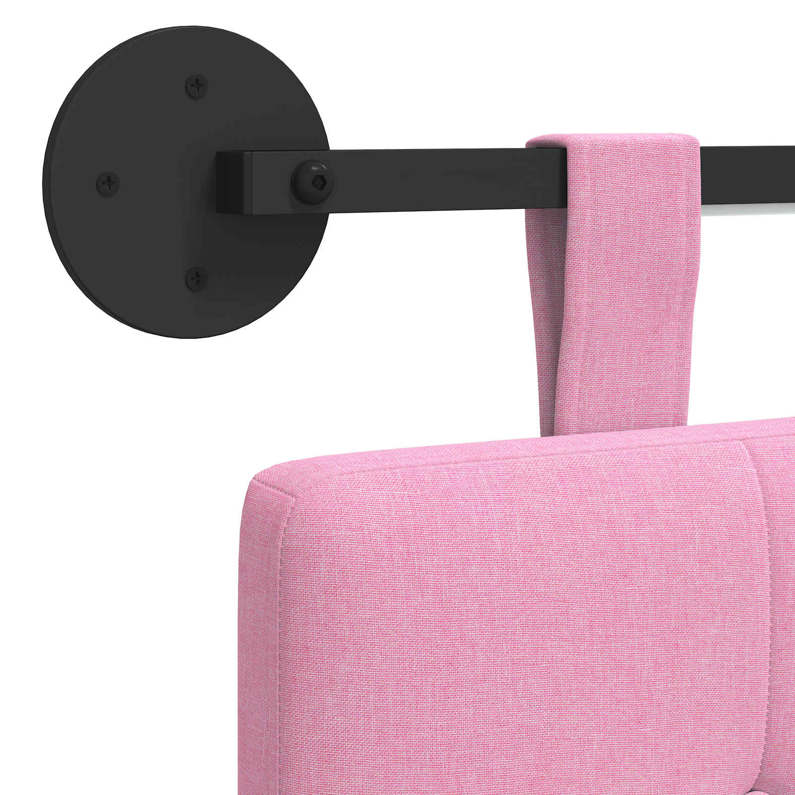 Hängendes Kopfteil Mit LED Licht Rosa Stoff