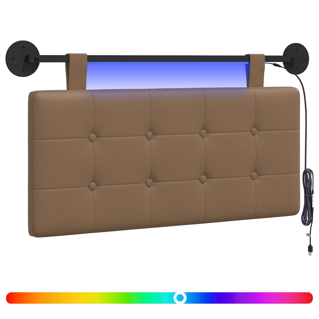 Hängendes Kopfteil Mit LED Licht Cappuccino Kunstleder