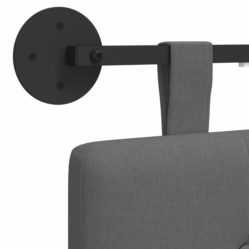 Hängendes Kopfteil Mit LED Licht Dunkelgrau Stoff