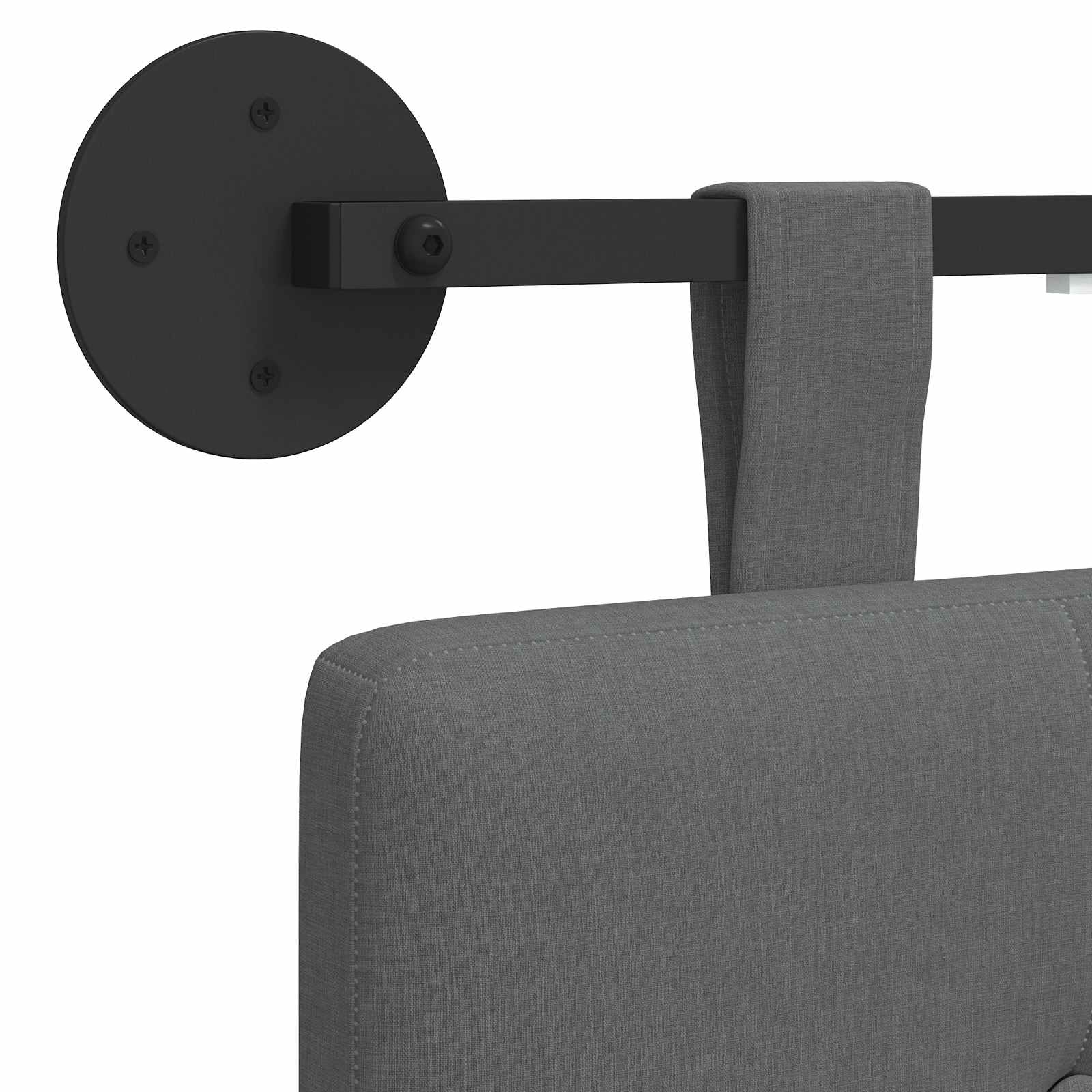 Hängendes Kopfteil Mit LED Licht Dunkelgrau Stoff