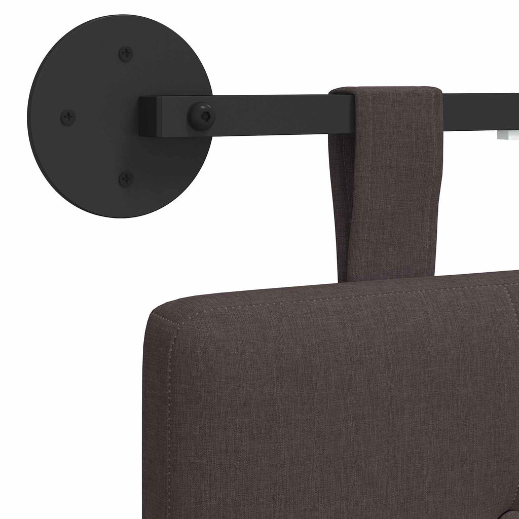 Hängendes Kopfteil Mit LED Licht Dunkelbraun Stoff