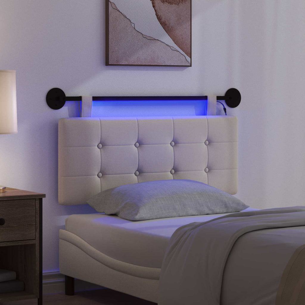Hängendes Kopfteil Mit LED Licht Creme Stoff