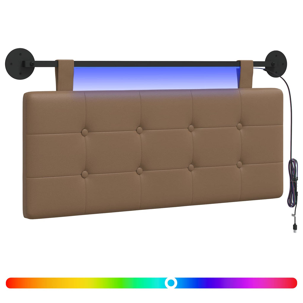 Hängendes Kopfteil Mit LED Licht Cappuccino Kunstleder