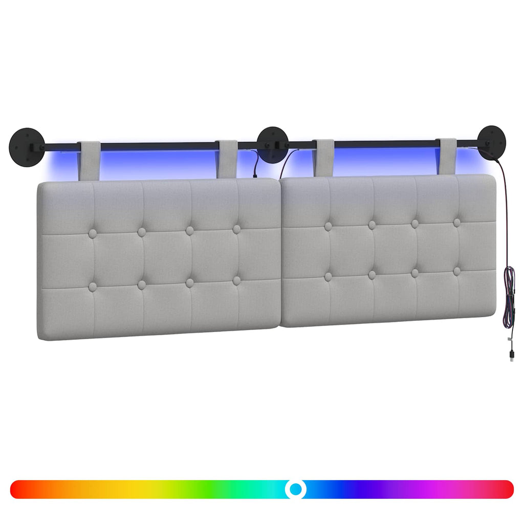 Hängendes Kopfteil Mit LED Licht Wolkengrau Stoff