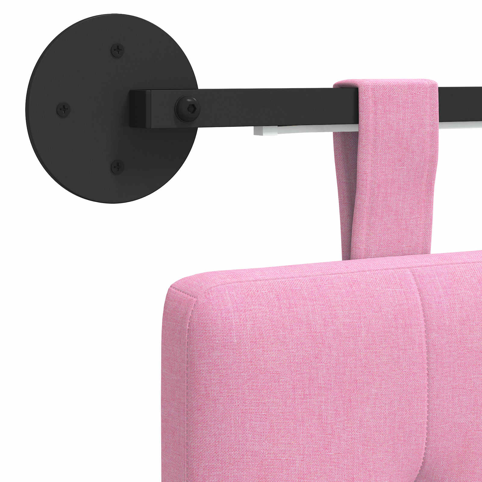 Hängendes Kopfteil Mit LED Licht Rosa Stoff