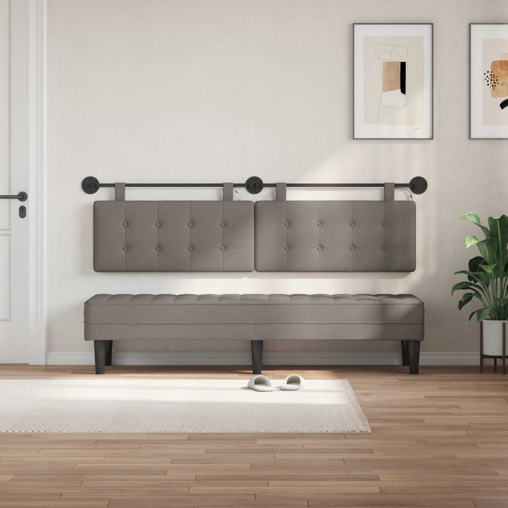 Hängendes Kopfteil Mit LED Licht Taupe Stoff