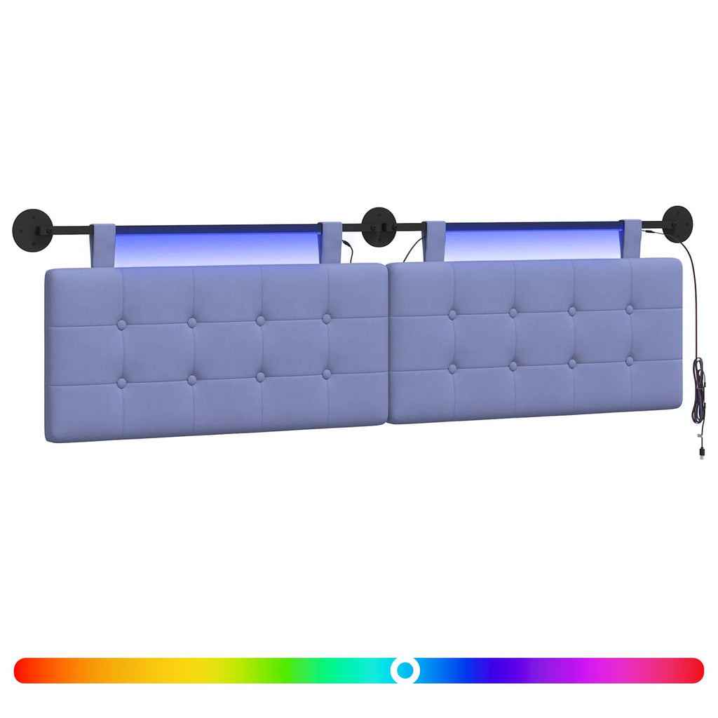 Hängendes Kopfteil Mit LED Licht Jeans blau Stoff