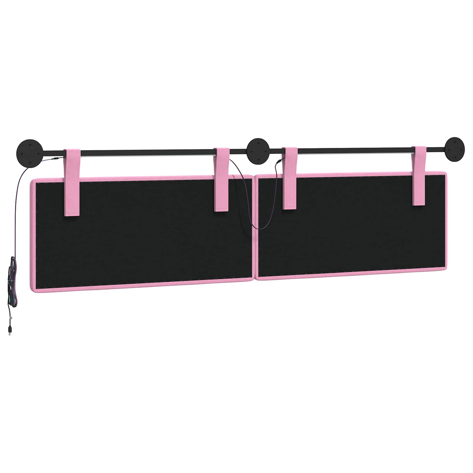 Hängendes Kopfteil Mit LED Licht Rosa Stoff