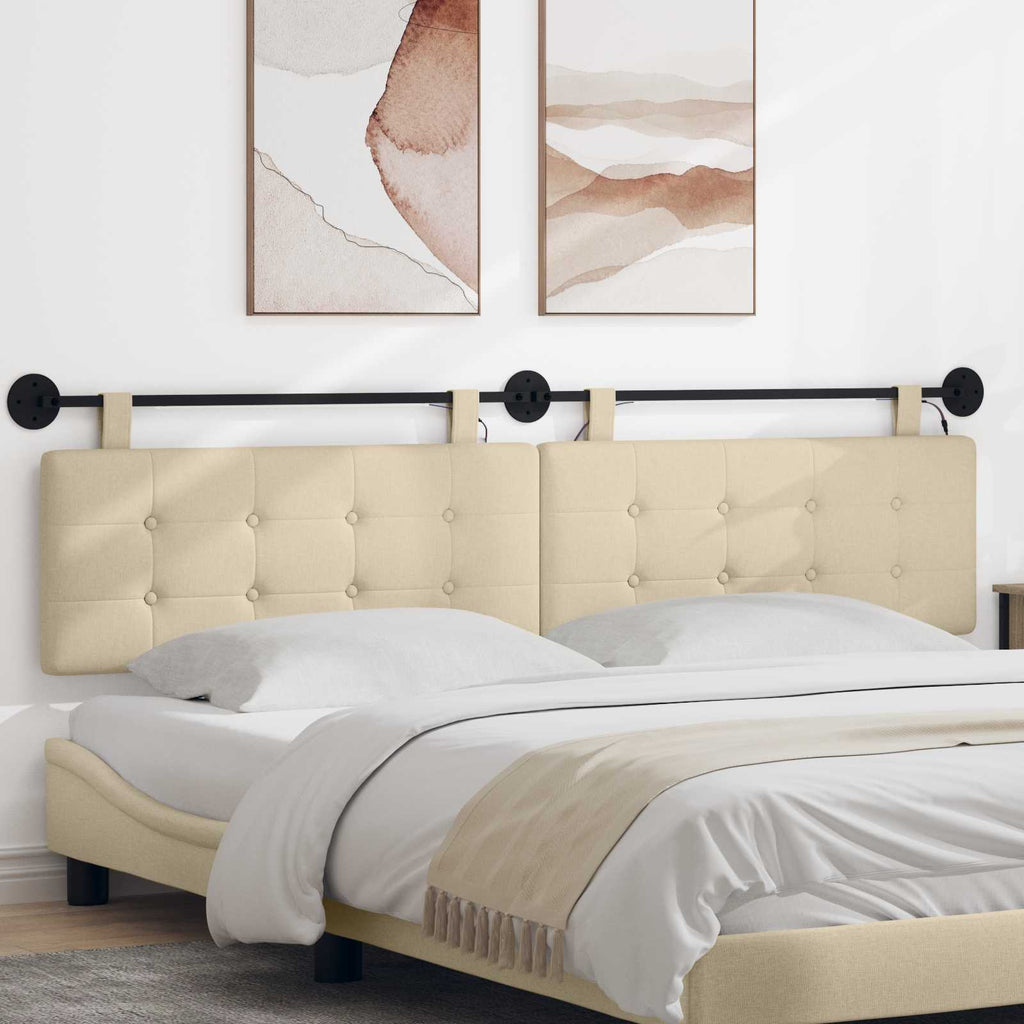 Hängendes Kopfteil Mit LED Licht Creme Stoff