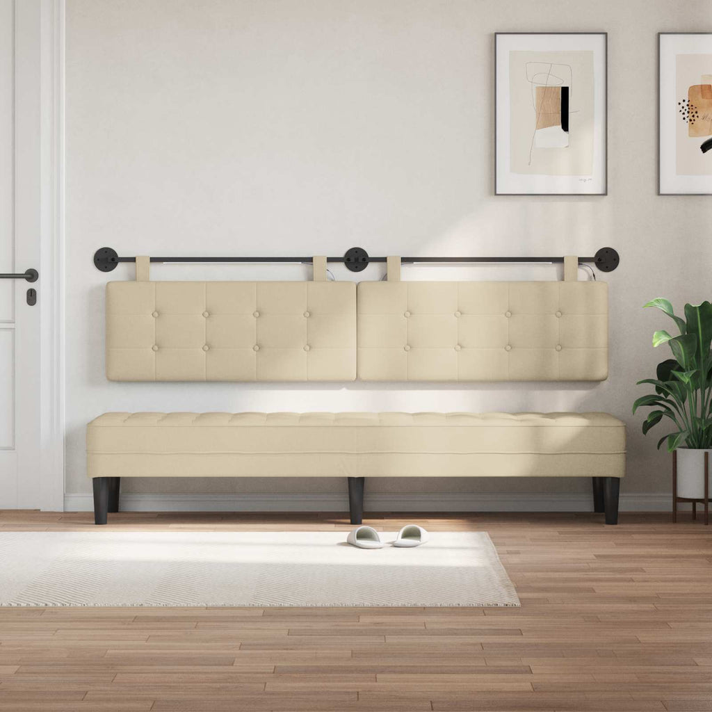 Hängendes Kopfteil Mit LED Licht Creme Stoff