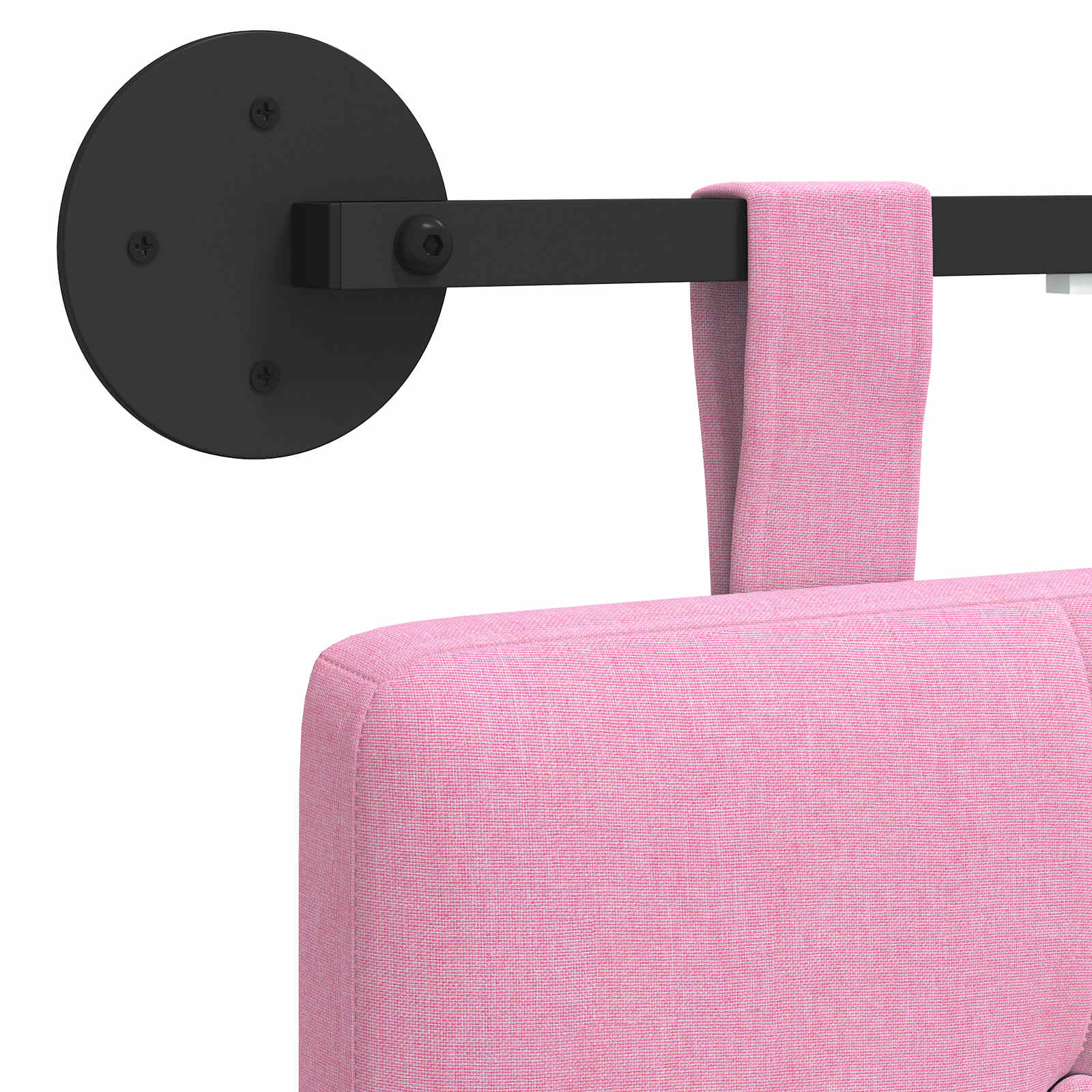 Hängendes Kopfteil Mit LED Licht Rosa Stoff