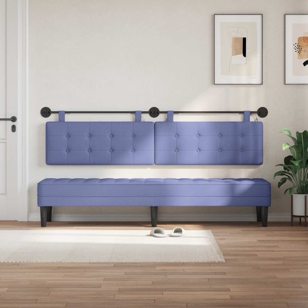 Hängendes Kopfteil Mit LED Licht Jeans blau Stoff