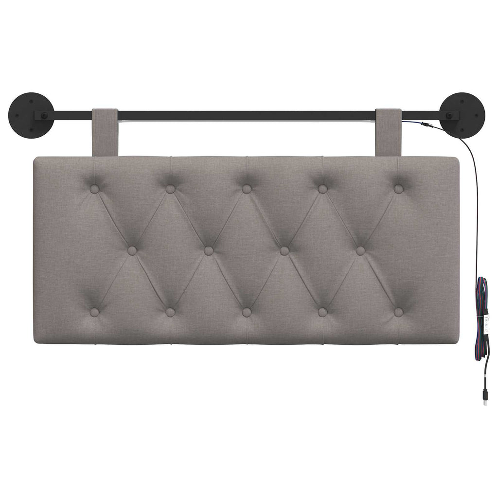 Hängendes Kopfteil Mit LED Licht Taupe Stoff