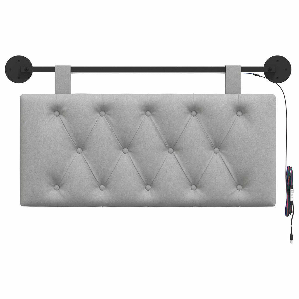 Hängendes Kopfteil Mit LED Licht Wolkengrau Stoff