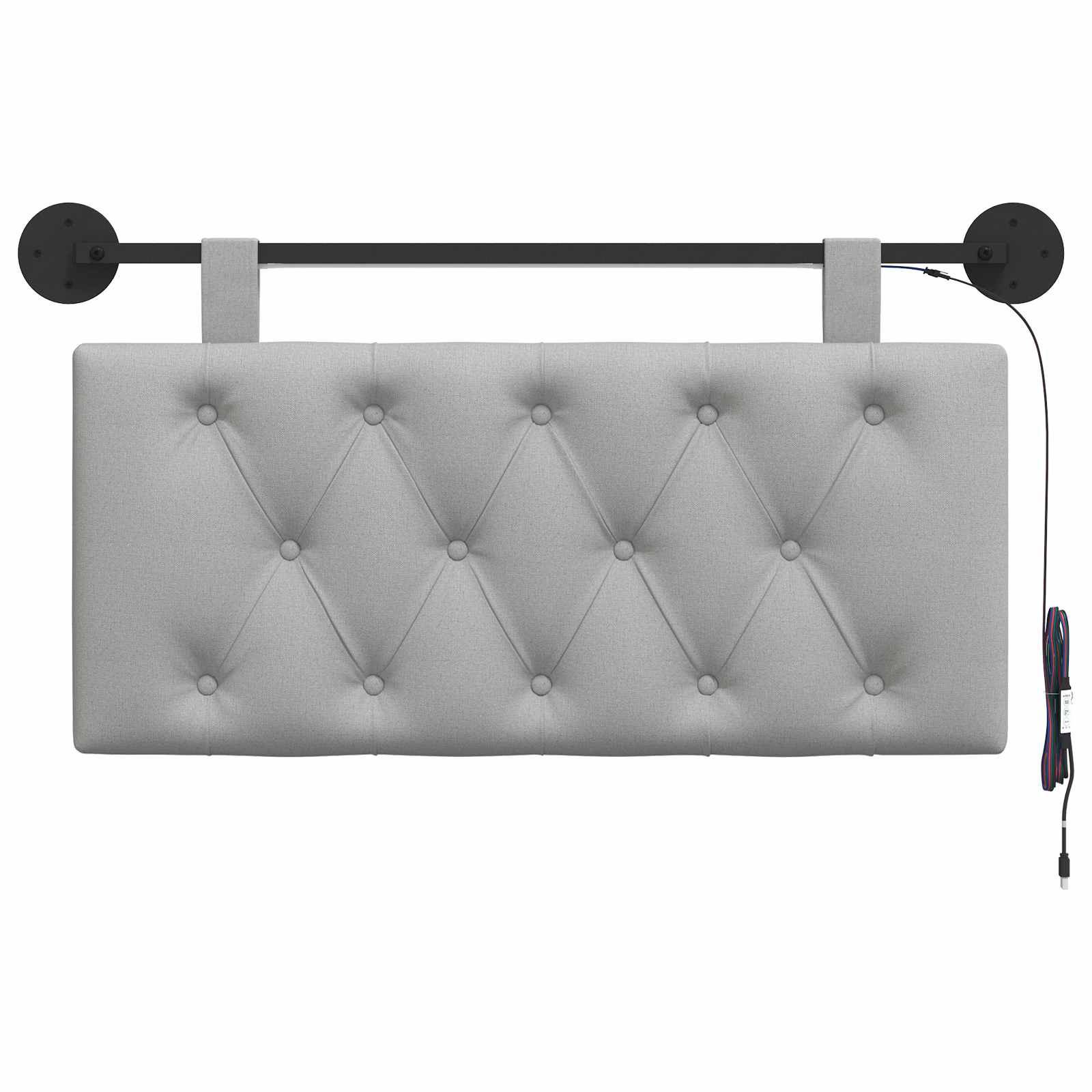 Hängendes Kopfteil Mit LED Licht Wolkengrau Stoff