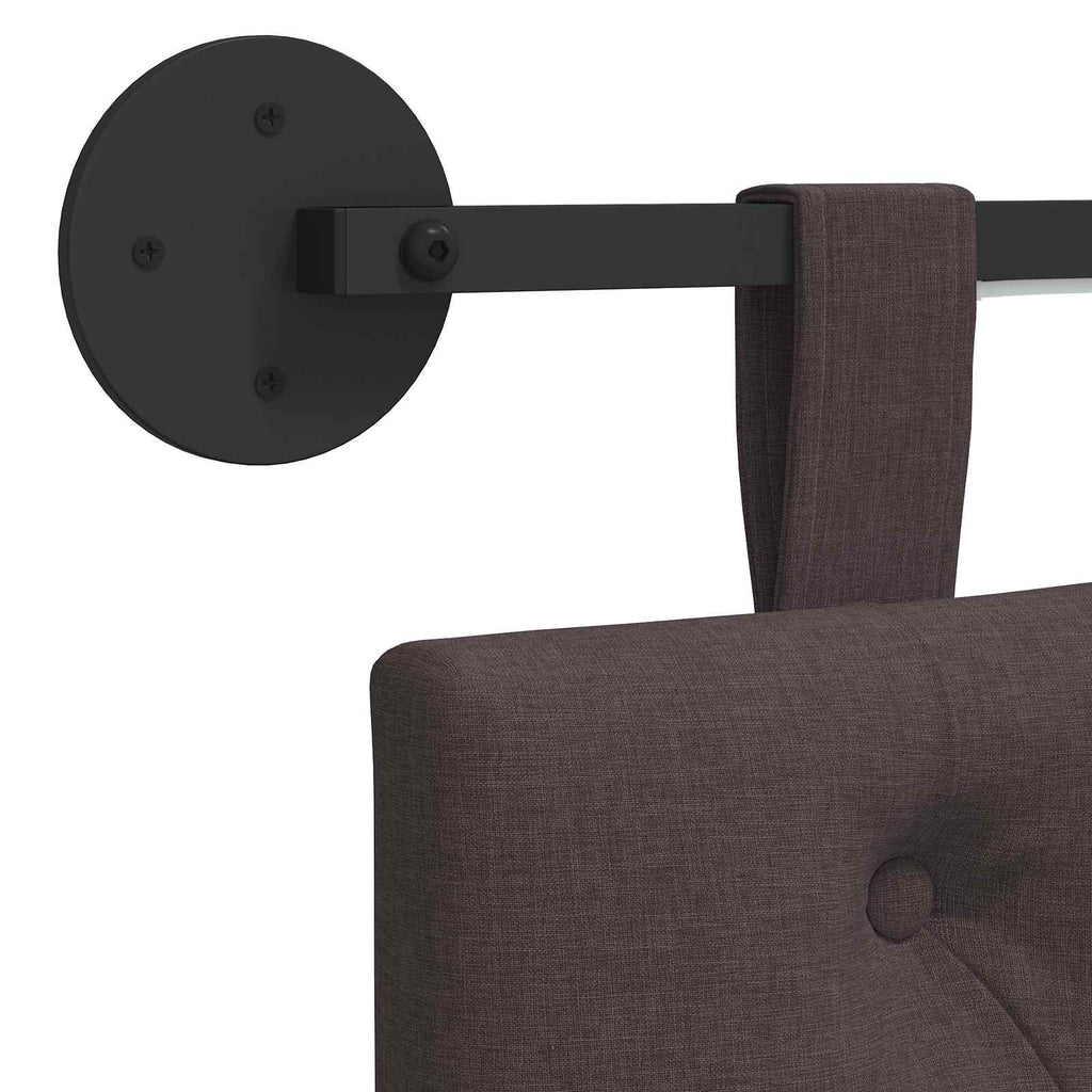 Hängendes Kopfteil Mit LED Licht Dunkelbraun Stoff