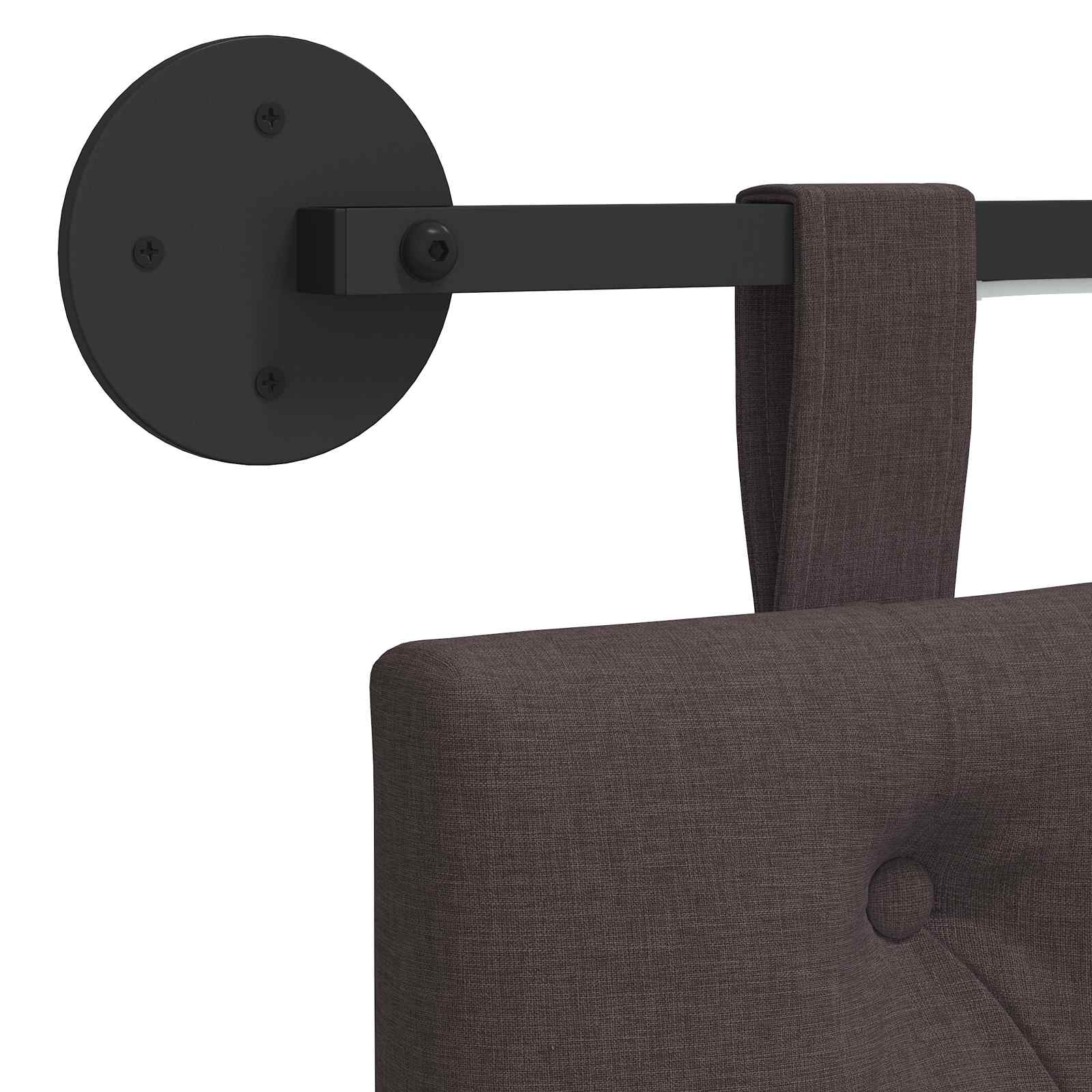 Hängendes Kopfteil Mit LED Licht Dunkelbraun Stoff