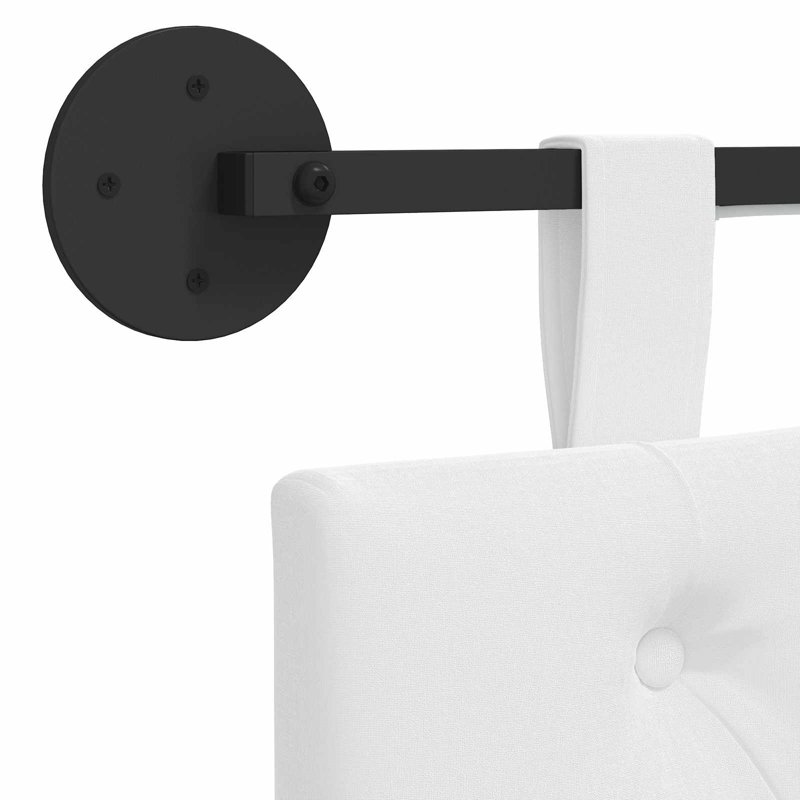 Hängendes Kopfteil Mit LED Licht Weiß Stoff