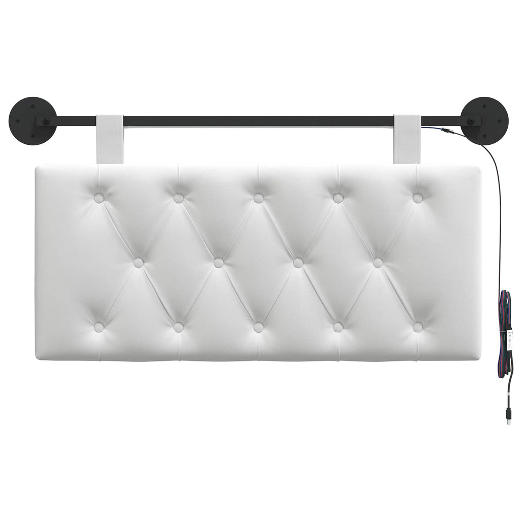 Hängendes Kopfteil Mit LED Licht Weiß Stoff