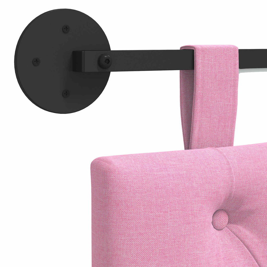 Hängendes Kopfteil Mit LED Licht Rosa Stoff