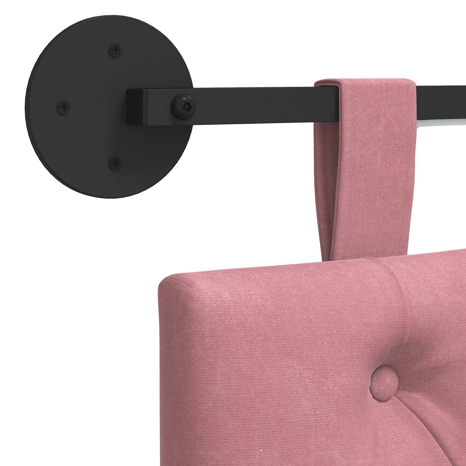 Hängendes Kopfteil Mit LED Licht Rosa Samt