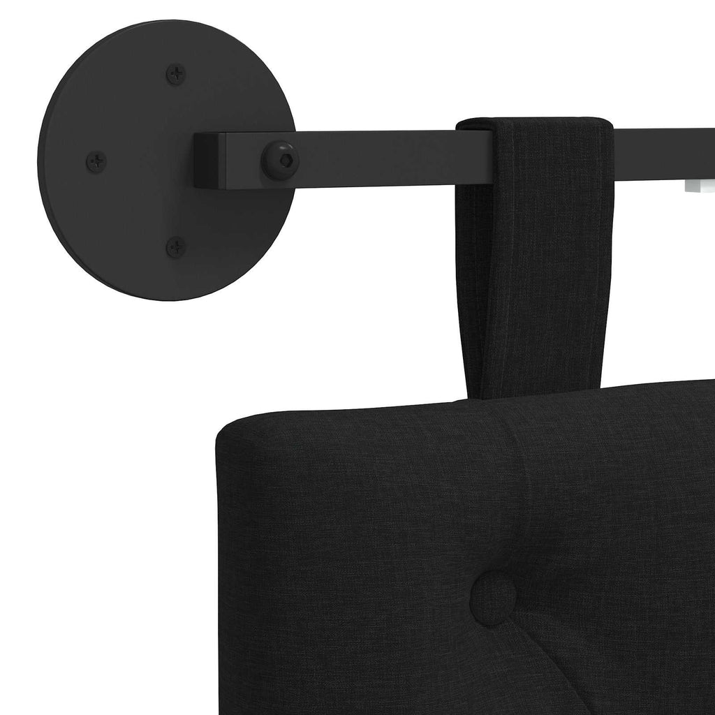 Hängendes Kopfteil Mit LED Licht Schwarz Stoff