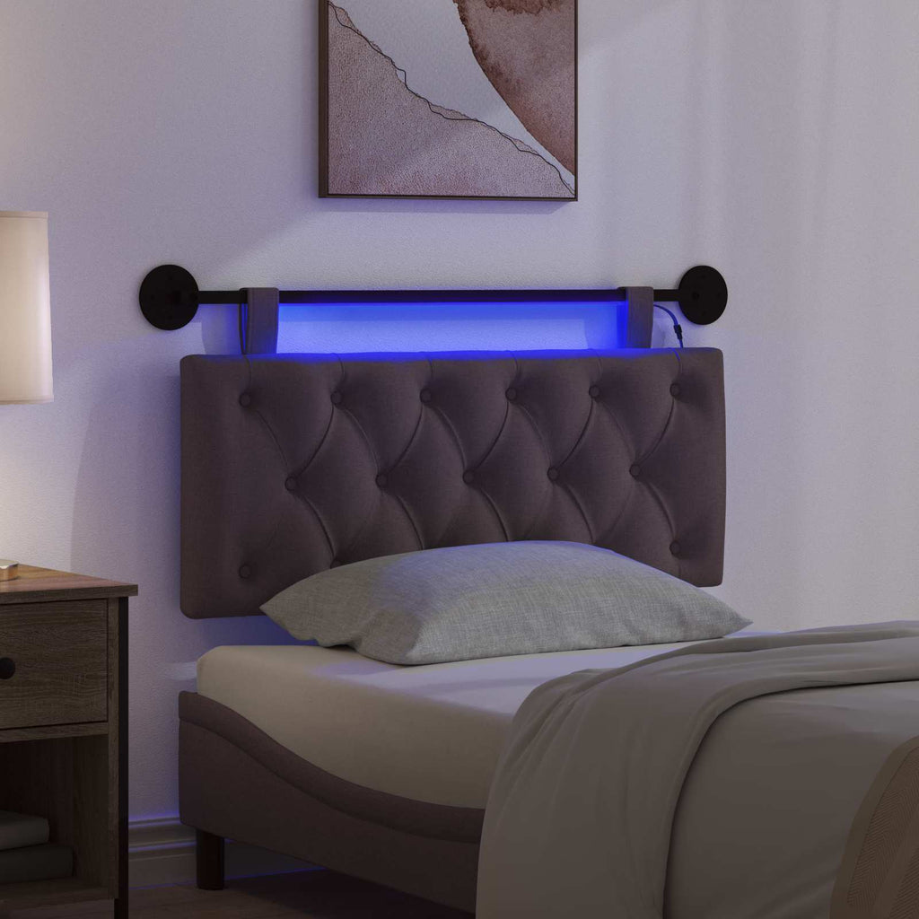 Hängendes Kopfteil Mit LED Licht Dunkelbraun Stoff