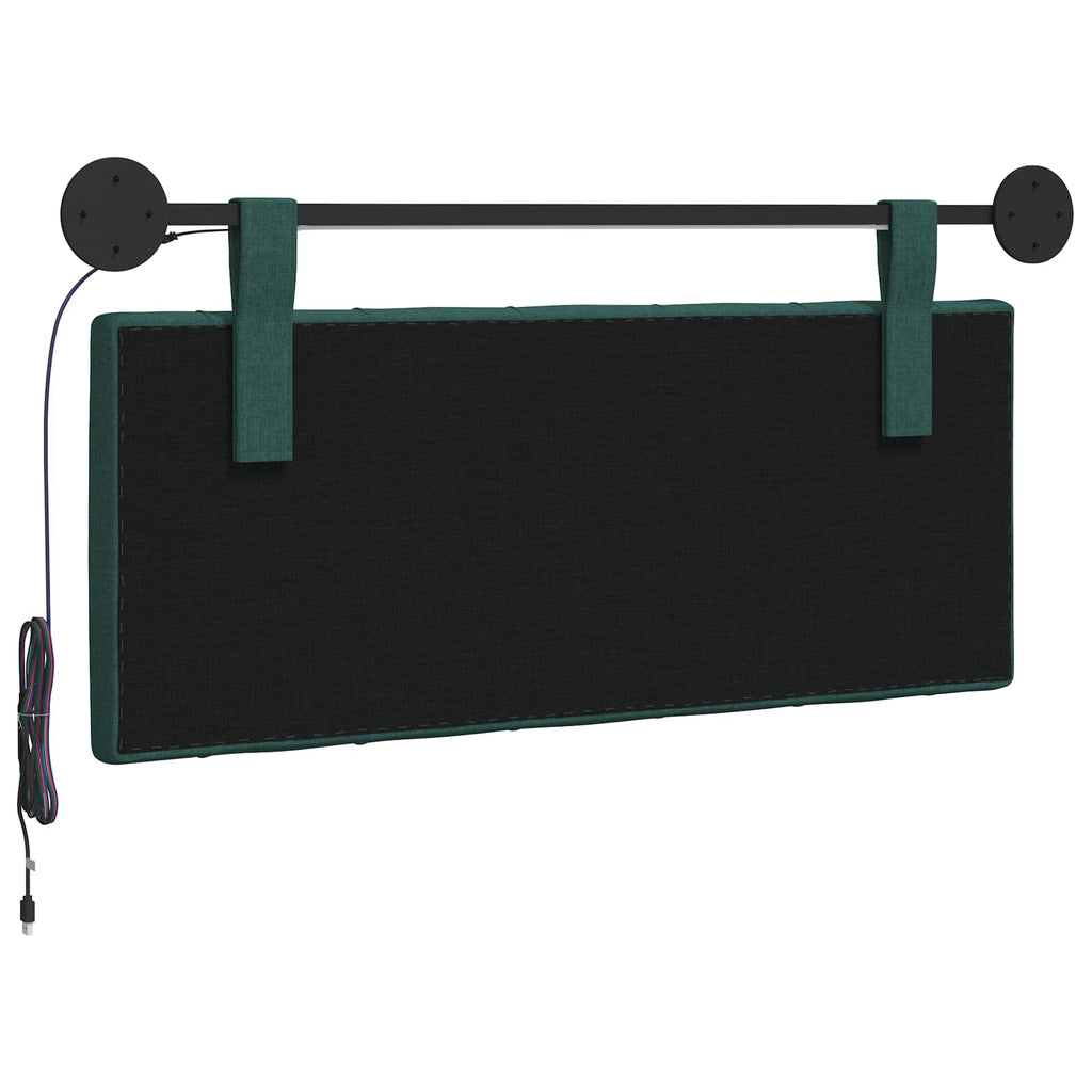 Hängendes Kopfteil Mit LED Licht Dunkelgrün Stoff