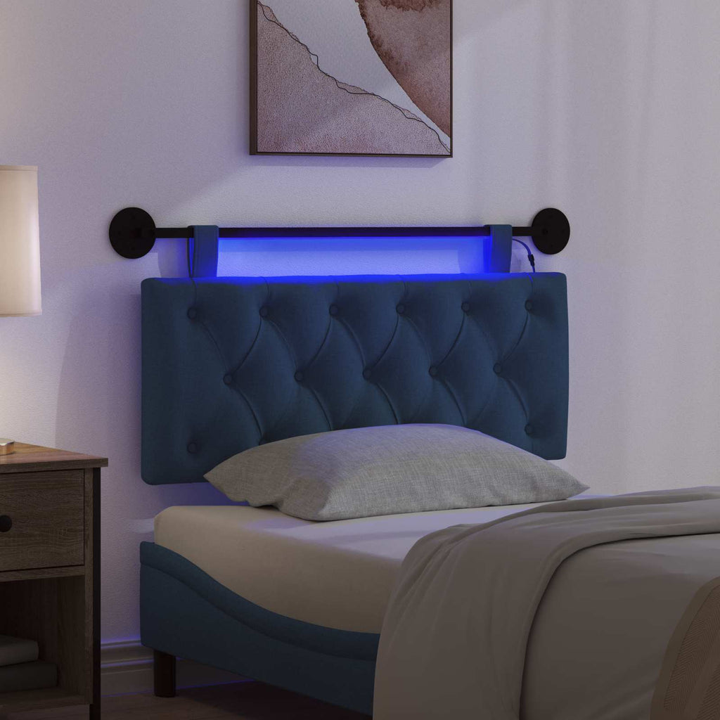 Hängendes Kopfteil Mit LED Licht Blau Stoff