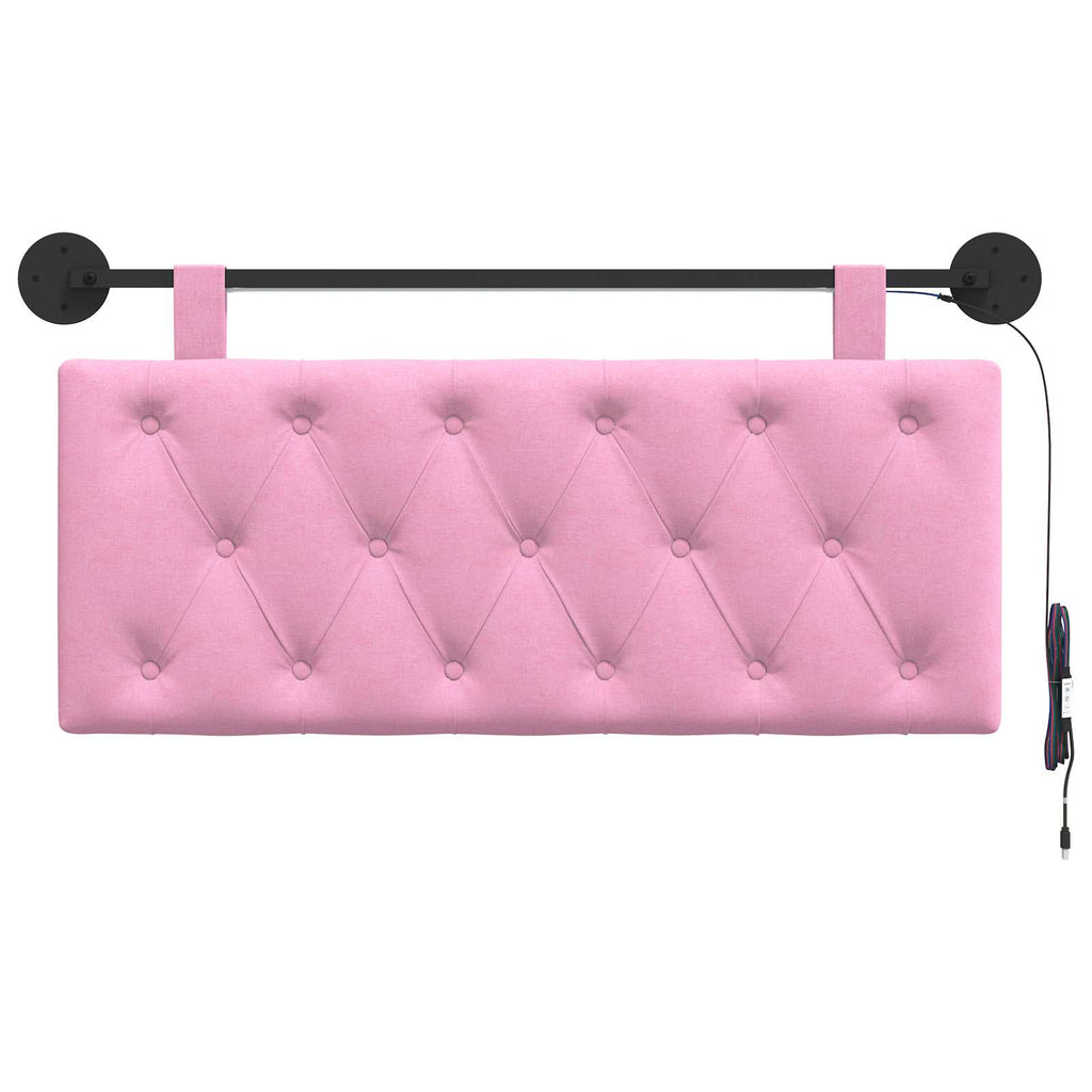 Hängendes Kopfteil Mit LED Licht Rosa Stoff