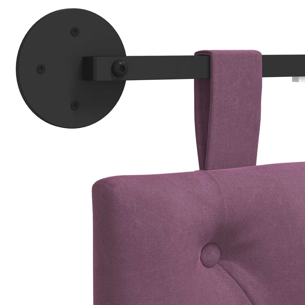Hängendes Kopfteil Mit LED Licht Lila Samt