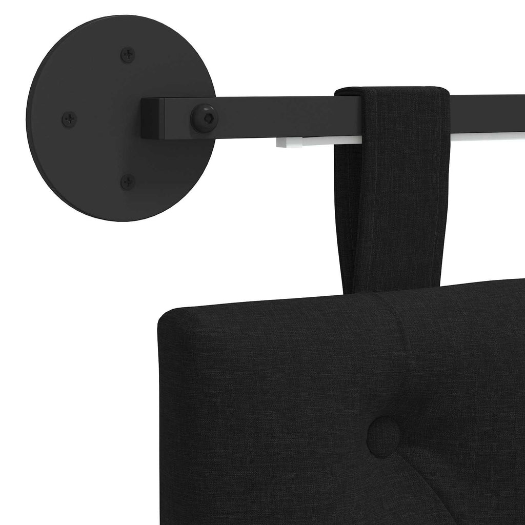 Hängendes Kopfteil Mit LED Licht Schwarz Stoff
