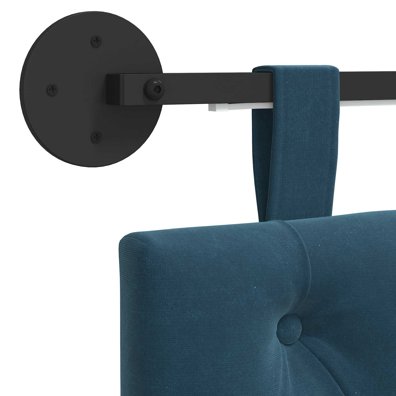 Hängendes Kopfteil Mit LED Licht Blau Samt