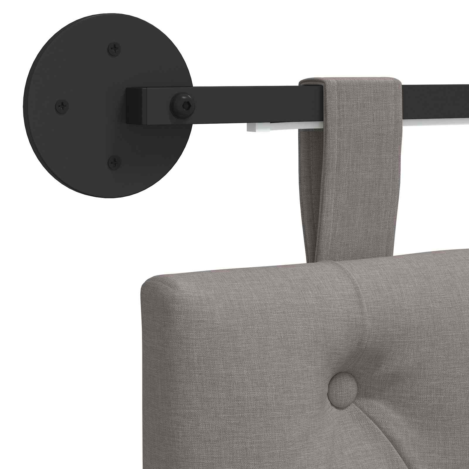 Hängendes Kopfteil Mit LED Licht Taupe Stoff