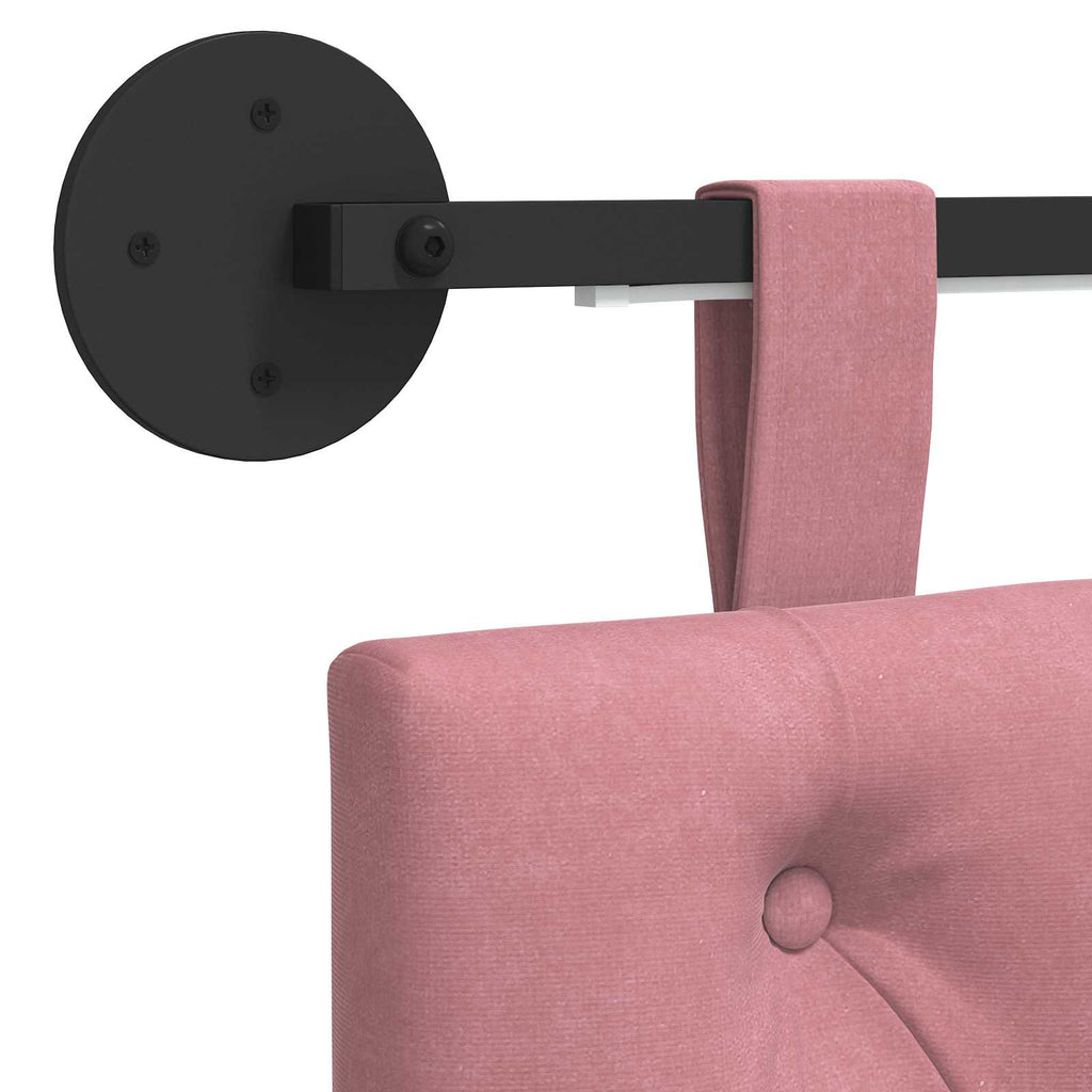 Hängendes Kopfteil Mit LED Licht Rosa Samt