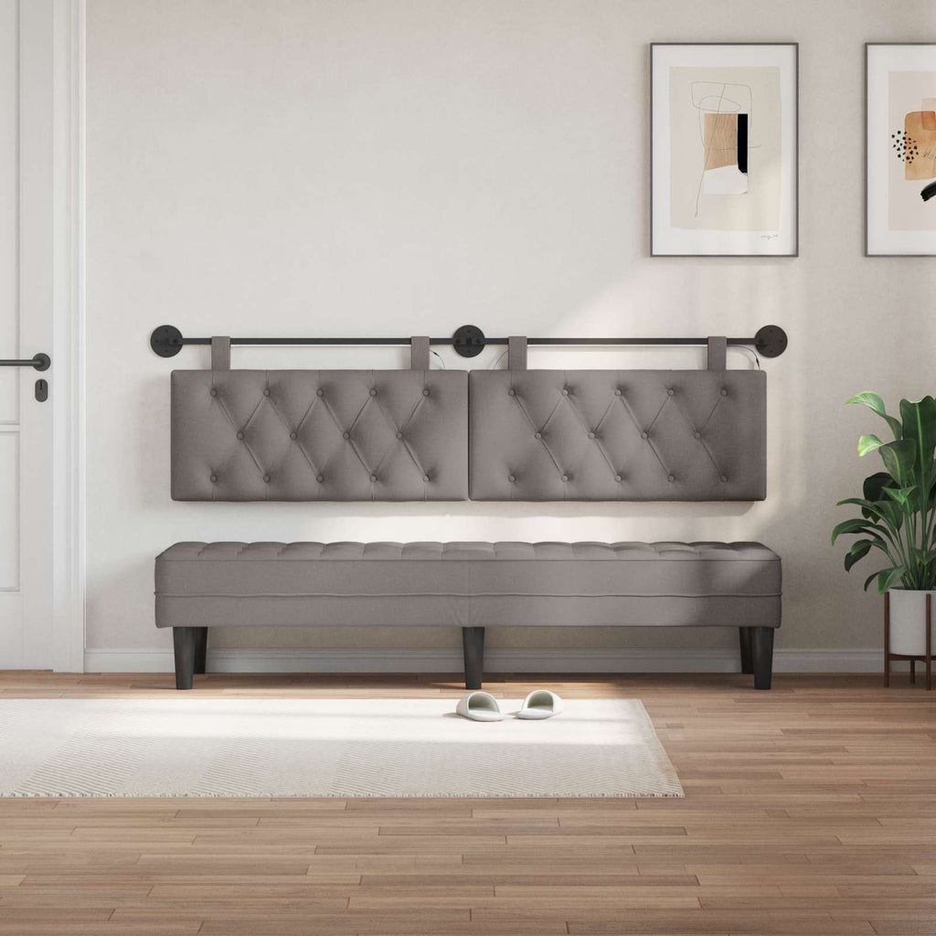 Hängendes Kopfteil Mit LED Licht Taupe Stoff
