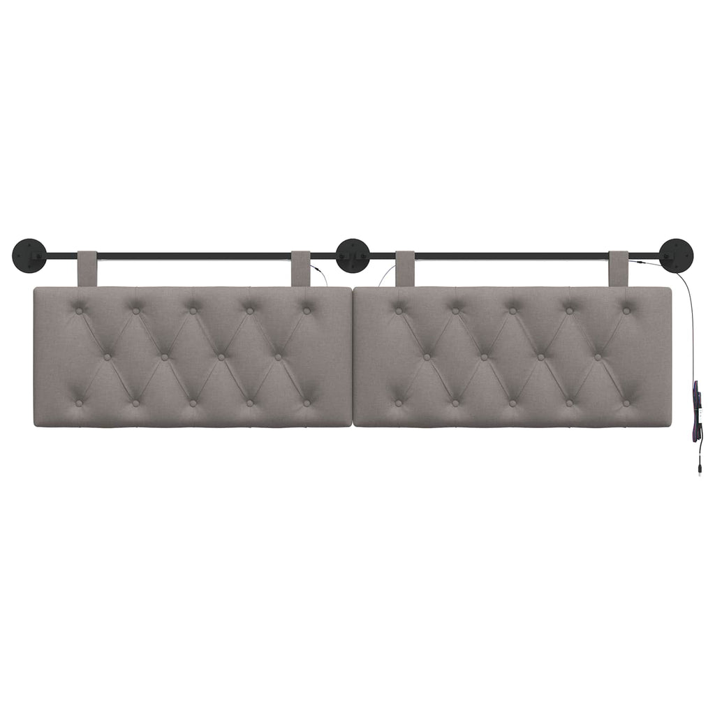 Hängendes Kopfteil Mit LED Licht Taupe Stoff