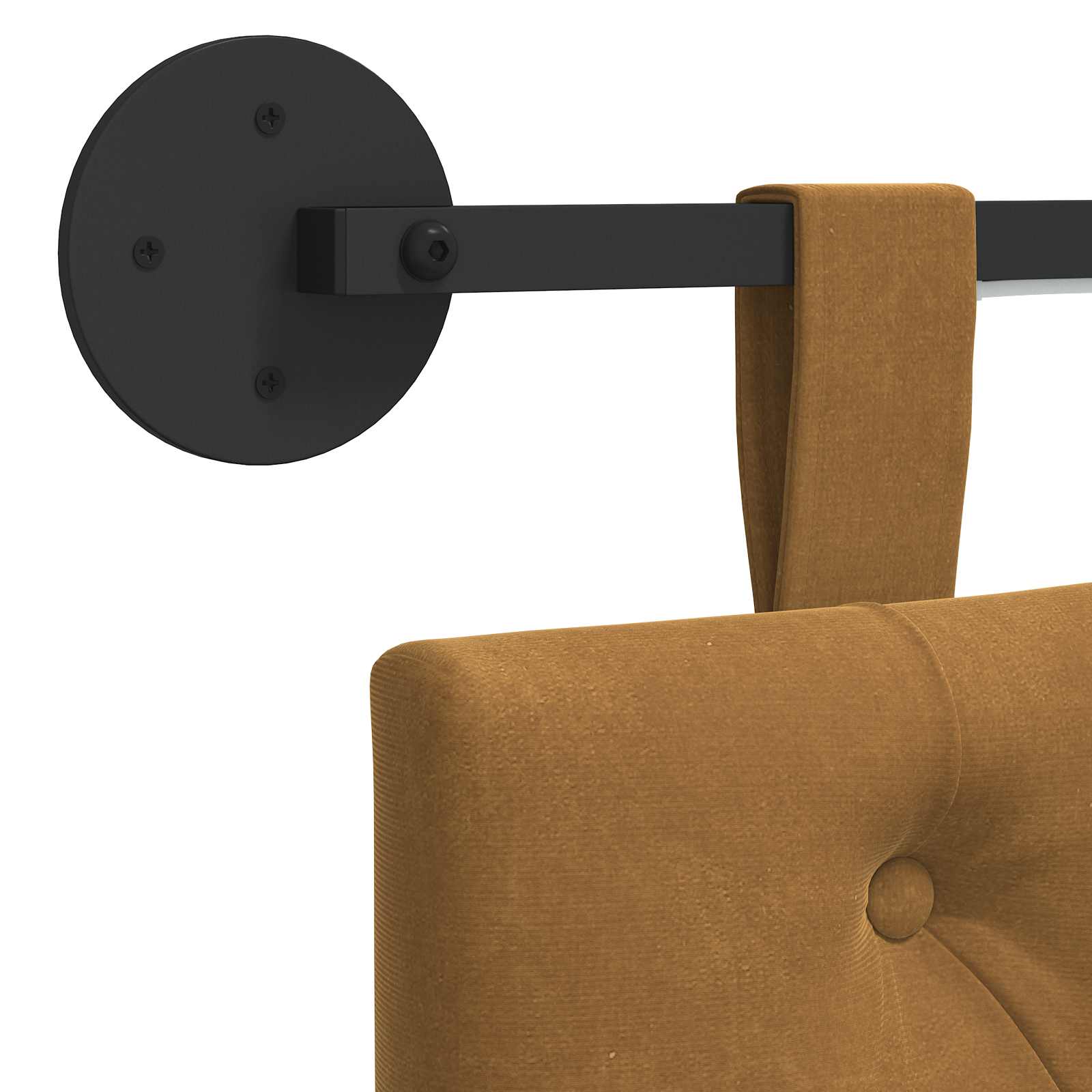 Hängendes Kopfteil Mit LED Licht Braun Samt