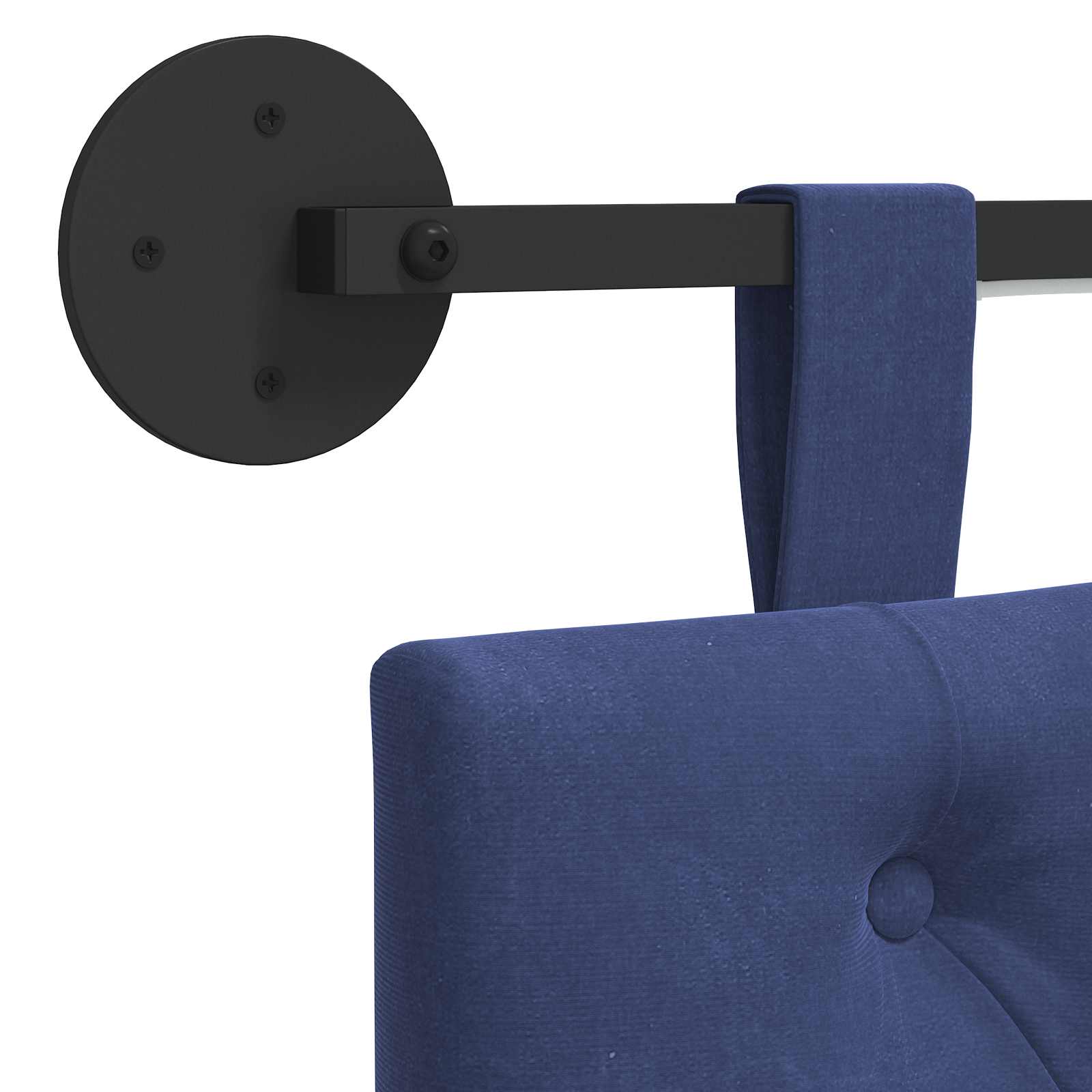 Hängendes Kopfteil Mit LED Licht Polizeiblau Samt