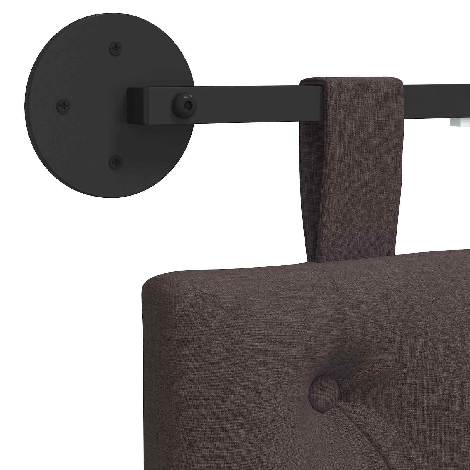 Hängendes Kopfteil Mit LED Licht Dunkelbraun Stoff