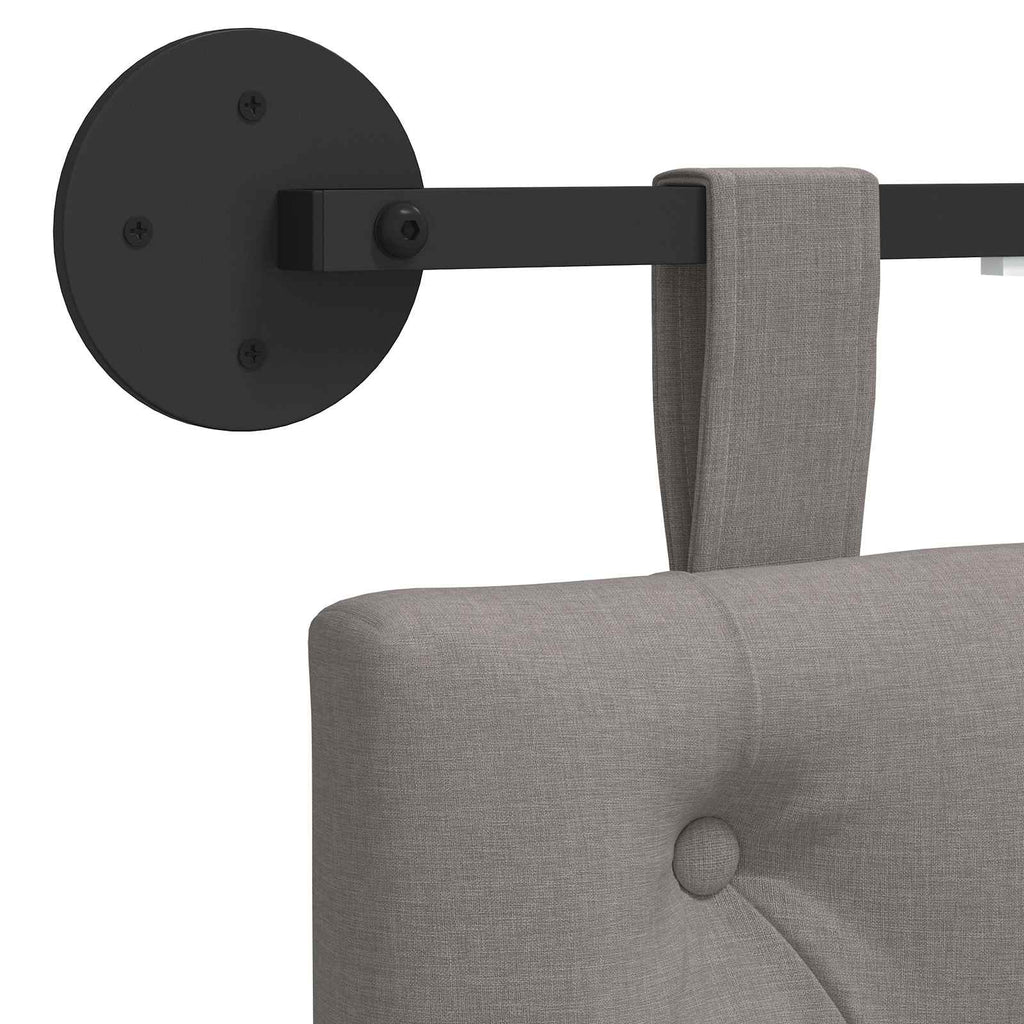 Hängendes Kopfteil Mit LED Licht Taupe Stoff