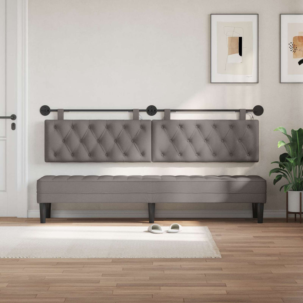 Hängendes Kopfteil Mit LED Licht Taupe Stoff