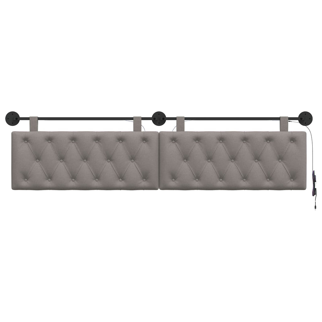 Hängendes Kopfteil Mit LED Licht Taupe Stoff
