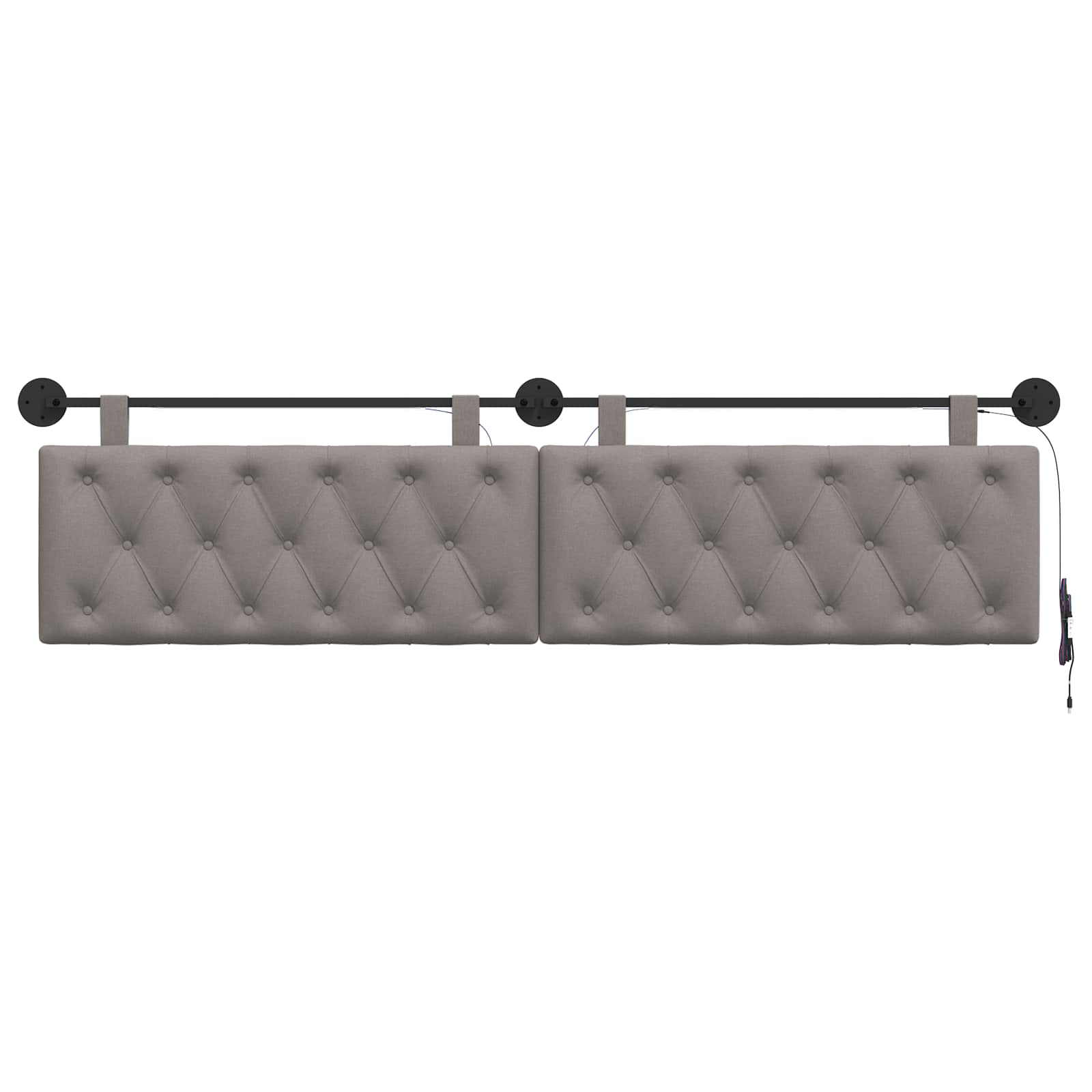 Hängendes Kopfteil Mit LED Licht Taupe Stoff