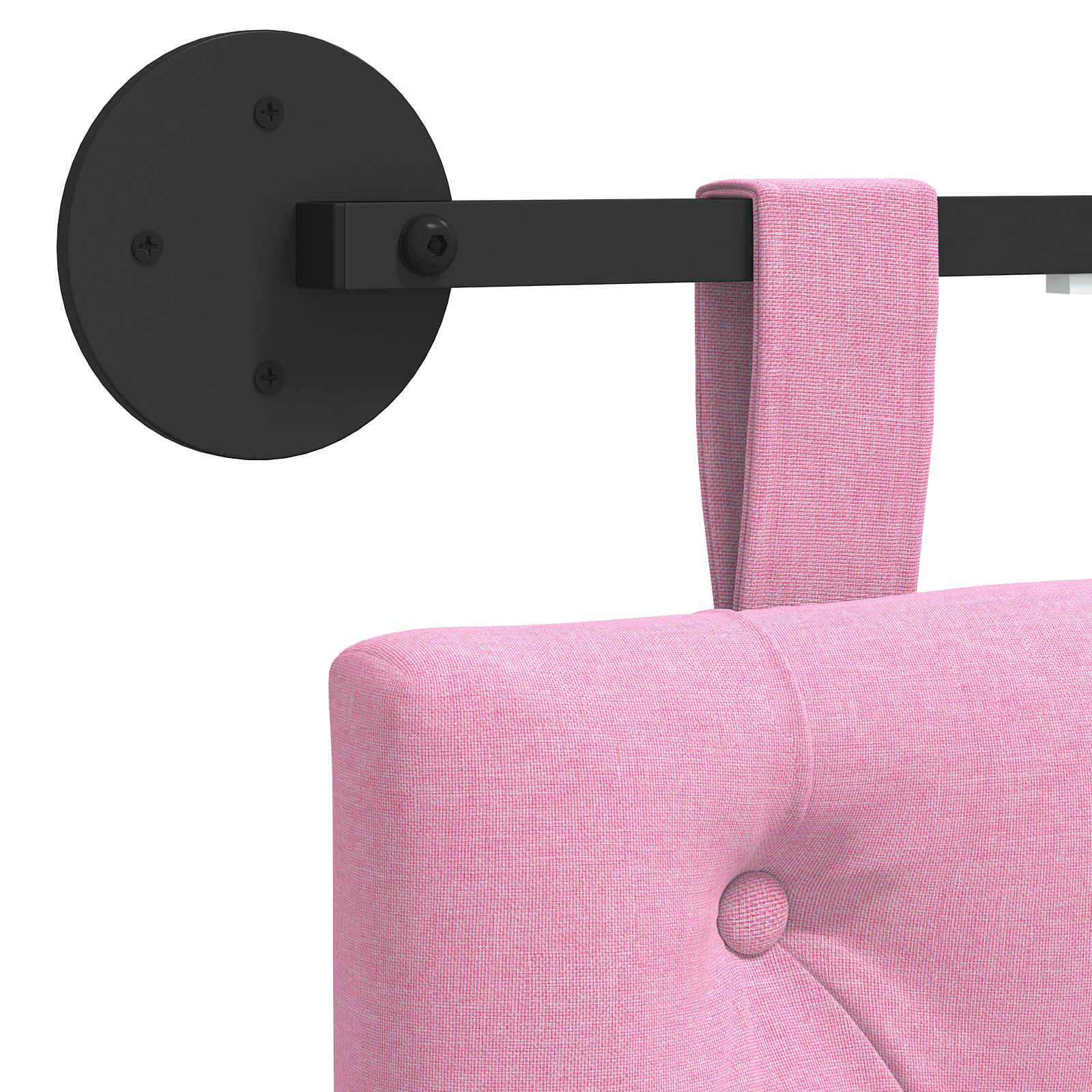Hängendes Kopfteil Mit LED Licht Rosa Stoff