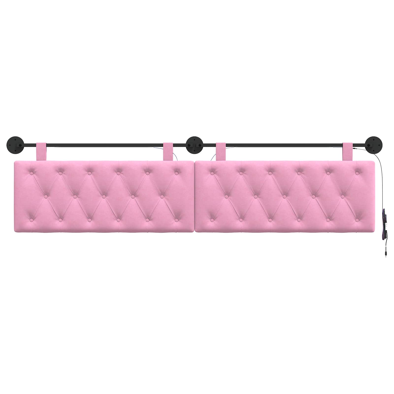 Hängendes Kopfteil Mit LED Licht Rosa Stoff