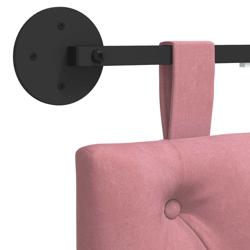 Hängendes Kopfteil Mit LED Licht Rosa Samt