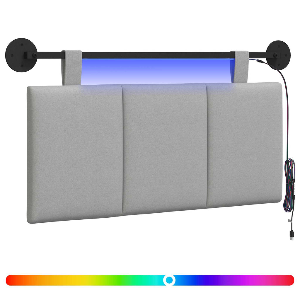 Hängendes Kopfteil Mit LED Licht Wolkengrau Stoff