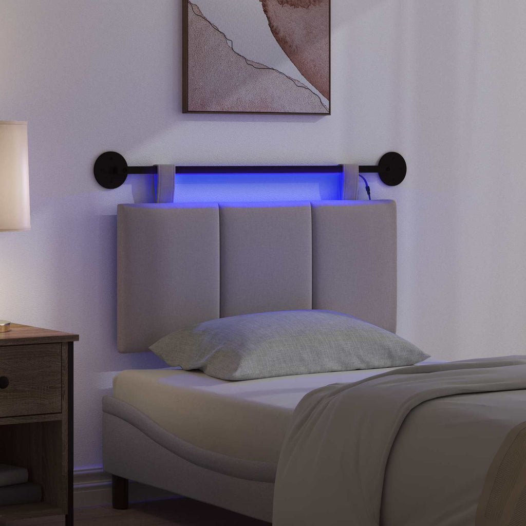 Hängendes Kopfteil Mit LED Licht Taupe Stoff